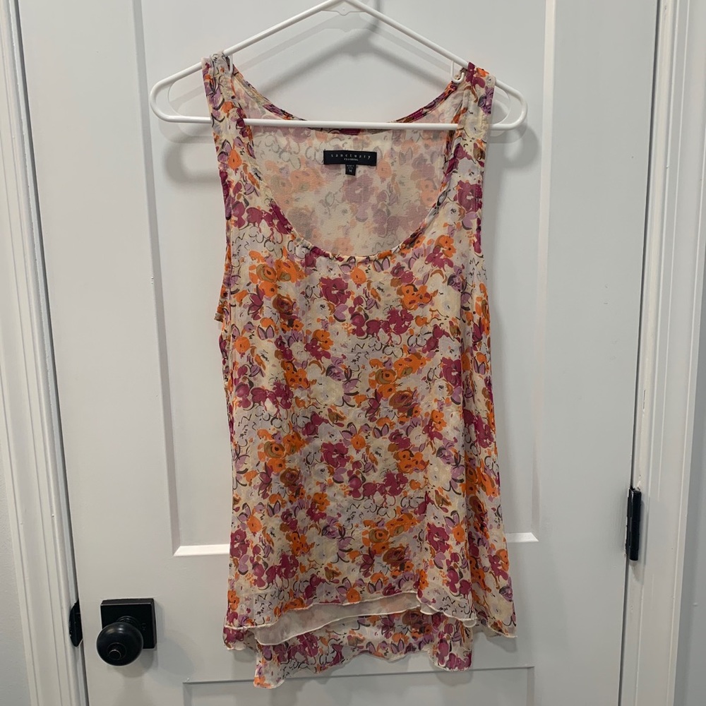 Sequin floral tank top